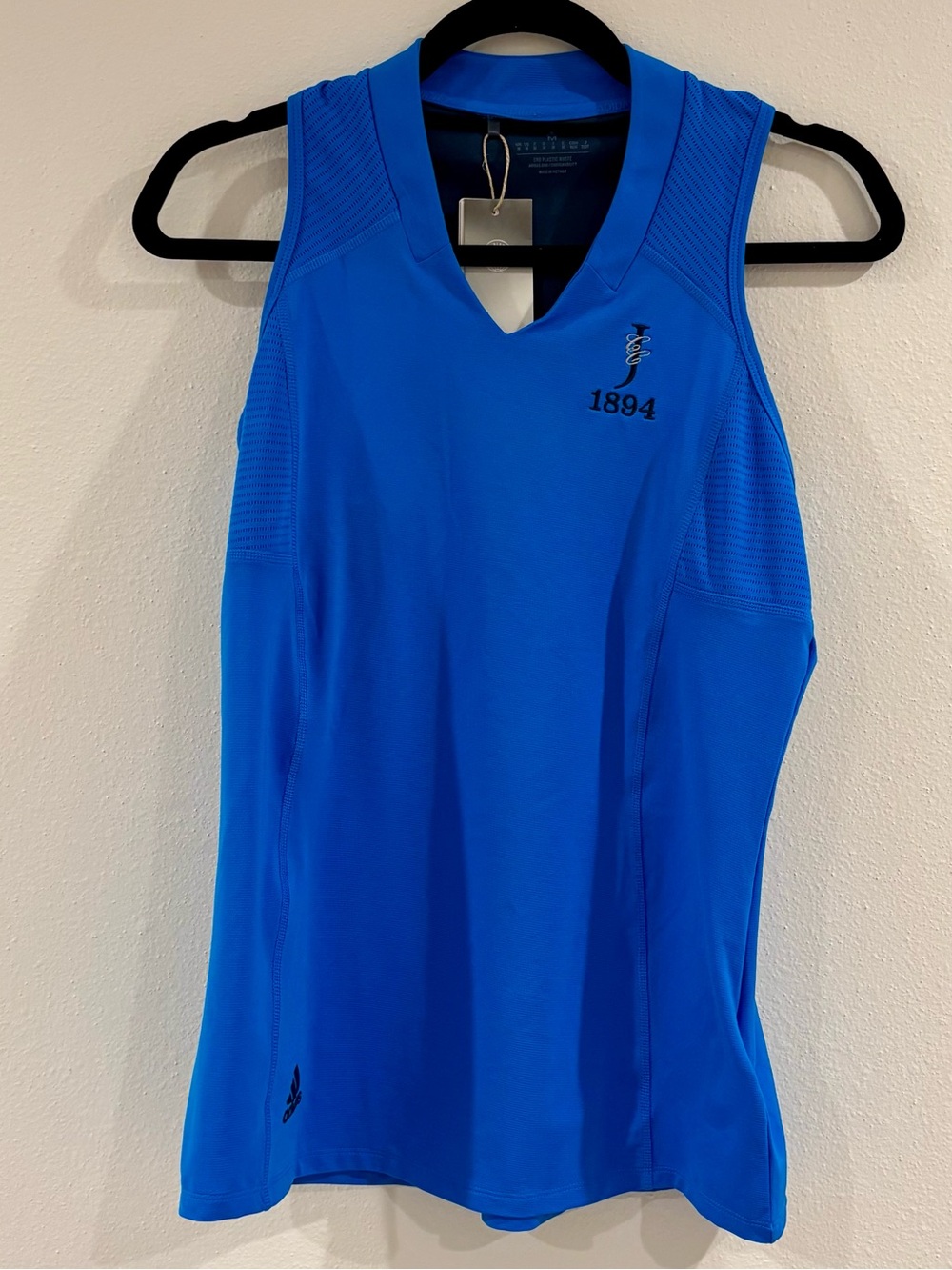 ***NWT*** Adidas Mesh-Panel V-Neck Racer Back Tank Top in Blue